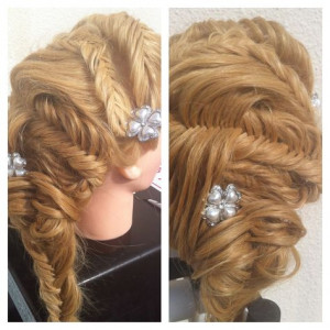 Set cap manechin cu par Blond Auriu, Maya, pentru frizerie coafor - Img 8