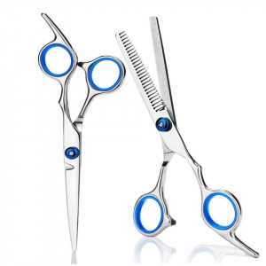 Set foarfeca de tuns si filat Asko 6" pentru frizerie coafor salon inox - Img 1