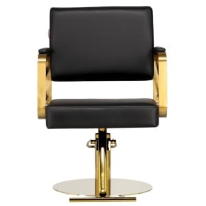 Set Mobilier frizerie cu 2 scaune coafor, 1 scafa, 2 oglinzi Led cu Auriu - Img 5