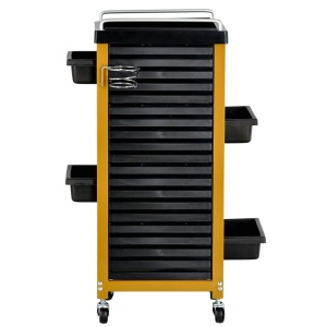Ucenic coafor frizerie profesional, 4 sertare, BR027, negru cu auriu, plastic dur cu metal - Img 6
