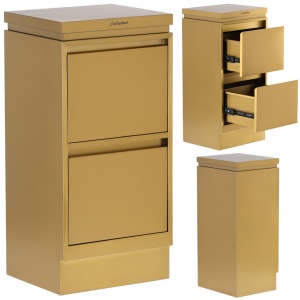 Ucenic frizerie si coafor, 2 sertare, din Metal Auriu, Luxos - Img 4