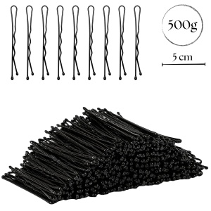 Agrafe de Păr Profesionale Ondulate 500 g, 5 cm, Negre