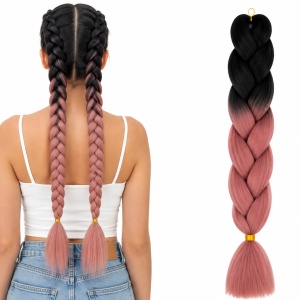 Extensie Păr Jumbo Braid Dusty Rose Ombre – Păr Sintetic Premium pentru Împletituri Afro