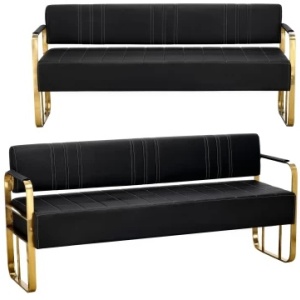 Pachet complet Mobilier frizerie cu oglinda, scafa frizerie, scaun coafor, canapea receptie - Img 2