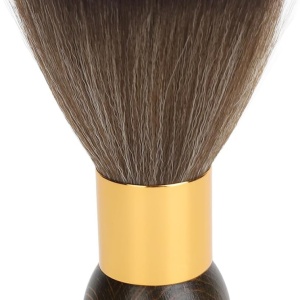 Pamatuf frizerie profesional cu maner din lemn, peri desi, calitate premium, finisaje gold - Img 5