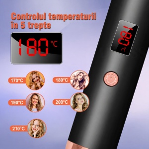 Perie electrica pentru volum cu aer cald pentru coafat parul, uscare, indreptare, bucle si styling - Img 8