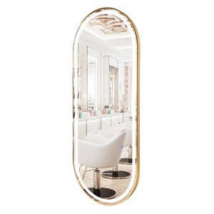 Post de lucru coafor dotare mobilier salon coafor Oglinda LED PS006. margine aurie - Img 1