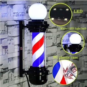 Reclama luminoasa Barber Shop, sigla Barber Pole, 68cm, rotativ, de exterior - Img 3