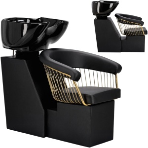 Scafa frizerie coafor, neagra cu auriu, Quinn - Img 1