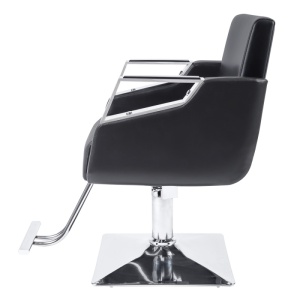 Scaun coafor profesional, reglabil cu pompa, negru cu silver - Img 3