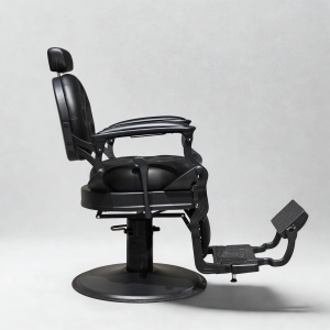 Scaun frizerie Kingsley negru profesional – reglaj hidraulic, spătar ergonomic, bază stabilă - Img 3