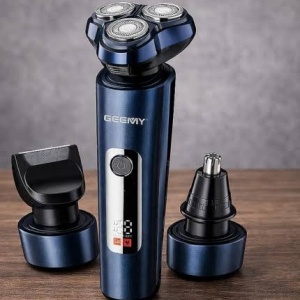 Set aparat de ras si tuns 3‑in‑1 Geemy GM‑8105, fara fir, afisaj LED, incarcare USB - Img 2