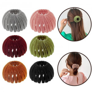 Set clame de par tip cuib de pasare, 6 buc, culori diferite - Img 1