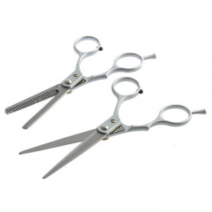 Set kit frizerie coafor foarfeca tuns filat pelerina vopsit piepteni geanta - Img 6