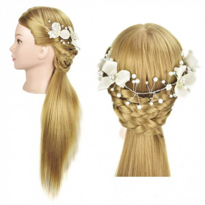 Set manechin coafor Cabelo1 Blond cu 4 perii ceramice si piepteni frizerie coafor - Img 7