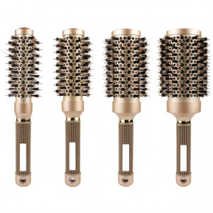 Set perii coafor rotunde, 4 bucati, nano ceramice, profesionale, pentru frizerie - Img 1