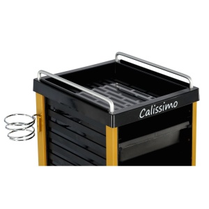 Ucenic coafor frizerie profesional, 4 sertare, BR027, negru cu auriu, plastic dur cu metal - Img 7