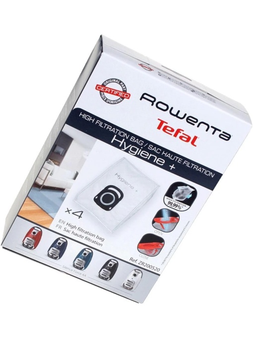 Комплект от 4 торбички за прахосмукачка Rowenta Hygiene+ ZR200520 Original