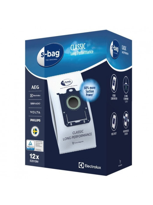 Комплект от 12 торбички за прахосмукачка Philips E201SM Long Performance 9001684811