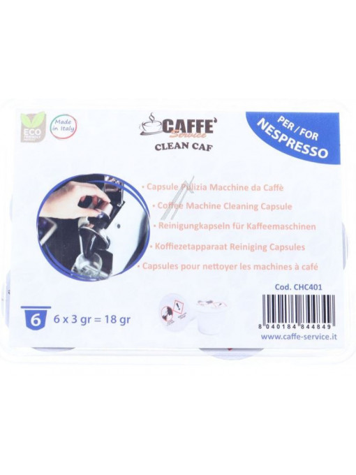 Комплект от 6 капсули за почистване на еспресо машината Nespresso CHC401