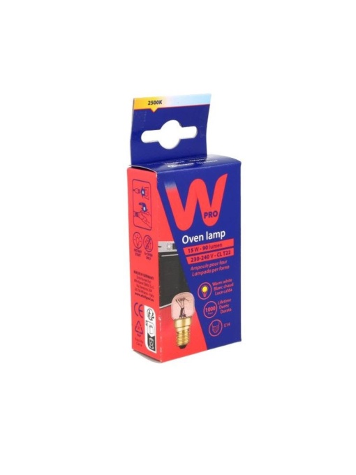 Wpro 15W E14 крушка за фурна, 300° C, 488000863216 Whirlpool 484000008843 - оригинал
