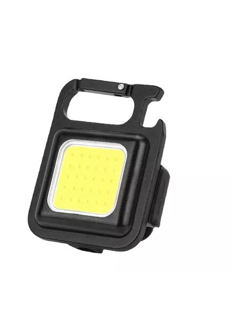 Lanterna Mini Tip Breloc, Reincarcabila USB type C, 30 LED-uri COB, cu Magnet, Carabina, Deschizator Sticle, pentru Exterior, Drumetii, Camping, IP 65