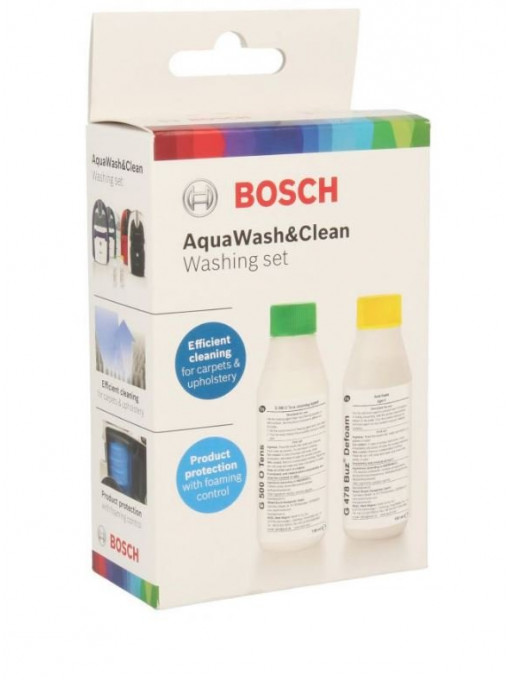 Комплект разтвори за почистване и пеногасване за прахосмукачки Bosch AquaWash & Clean 00312133