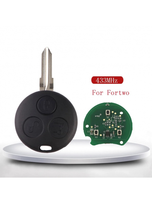 3 gombos programozható komplett kulcs Smart Fortwo 450 Forfour 451 Roadster City Coupe Cabrio 1998-2006