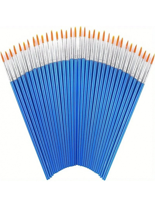 Set 10 pensule pentru proiecte de artă DIY, machiaj sau unghii, rotunde, albastru