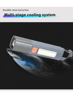 COB LED работна светлина, XPE фенерче с кука за къмпинг, USB акумулаторна, увеличение, водоустойчив - Img 12