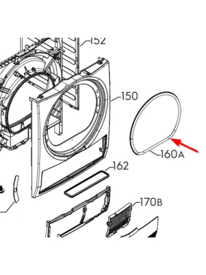 Eredeti AEG, Electrolux szárítógép ajtótömítés 140066097019 - Img 5