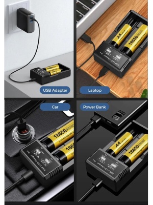 Încărcător smart USB LCD dual automat pentru baterie litiu reîncărcabilă 3.7V sau 1.2V NI-MH AA/AAA - Img 3