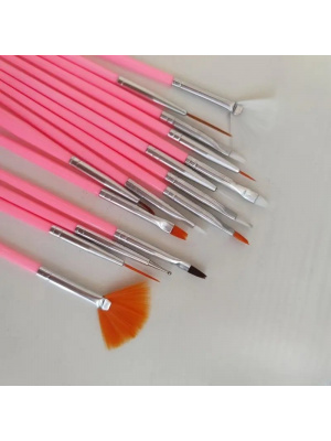 Set pensule profesionale, gel uv unghii, alb, 15 bucati - Img 3