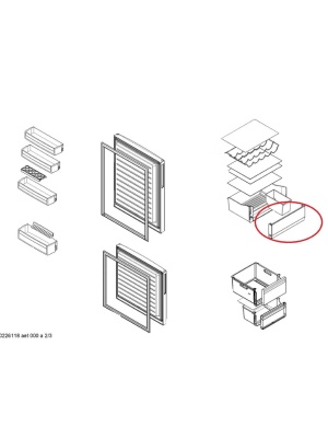 Vegetable drawer cover Bosch refrigerator combination 12003600 - Img 4