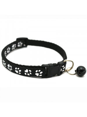 Zgarda ajustabila cu clopotel pentru caini si pisici, 18-32cm, Negru - Img 2