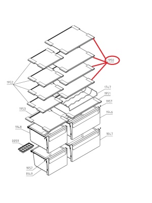Рафт от твърдо стъкло един до друг Gorenje 889055 - Img 4