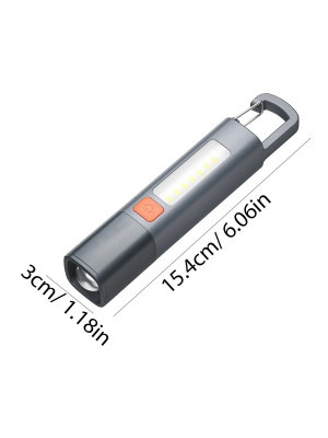 COB LED Work Light, XPE Flashlight with Camping Hook, USB Rechargeable, Zoomable, Waterproof - Img 8