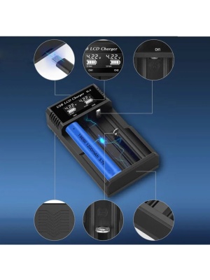 Încărcător smart USB LCD dual automat pentru baterie litiu reîncărcabilă 3.7V sau 1.2V NI-MH AA/AAA - Img 4