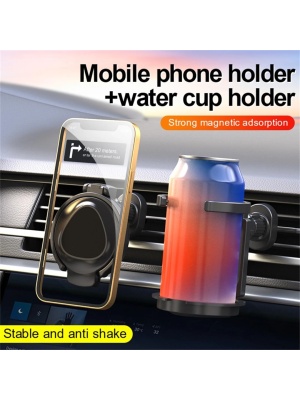 Red car cup holder, ashtray, phone, multifunctional, foldable - Img 2