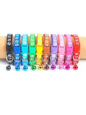 Zgarda ajustabila cu clopotel pentru caini si pisici, 18-32cm, Galben - Img 4