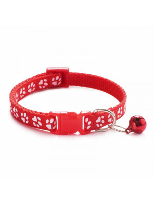 Zgarda ajustabila cu clopotel pentru caini si pisici, 18-32cm, Rosu - Img 4