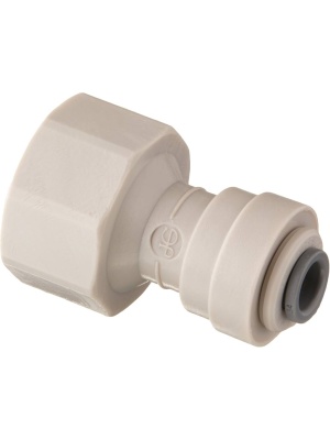 Adaptor de robinet pentru filtru teava apa frigider din acetal gri (filet BSP) John Guest 1/4" X 1/2"