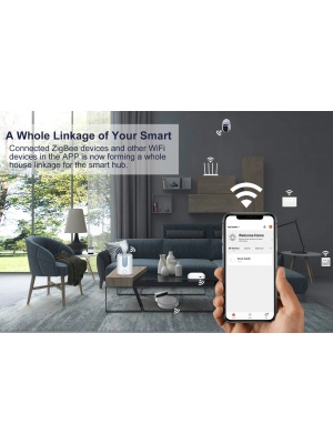 Hub inteligent Tuya ZigBee 3.0, gateway cu fir pentru control vocal prin aplicație, funcționează cu asistentul Alexa Google Home - Img 4