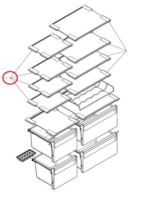 Raft sticla congelator pentru combina frigorifica Gorenje 889120 - Img 2
