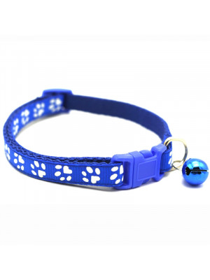 Zgarda ajustabila cu clopotel pentru caini si pisici, 18-32cm, Albastru - Img 4