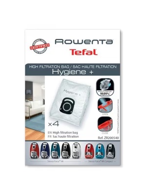 Комплект от 4 торбички за прахосмукачка Rowenta Hygiene+ ZR200520 Original - Img 3