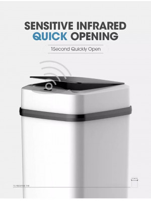 Cos de gunoi automat cu senzor, pentru bucatarie sau baie, capacitate 13 l - Img 7
