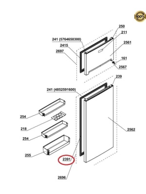 Hűtőszekrény ajtótömítés C00899670 Beko 4669521000 - Img 2