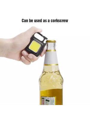Lanterna Mini Tip Breloc, Reincarcabila USB type C, 30 LED-uri COB, cu Magnet, Carabina, Deschizator Sticle, pentru Exterior, Drumetii, Camping, IP 65 - Img 6