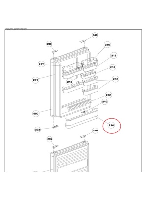 Raft usa pentru frigider Beko, 4666240100 Original - Img 2